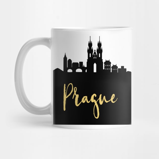 PRAGUE CZECH REPUBLIC DESIGNER SILHOUETTE SKYLINE ART by deificusArt